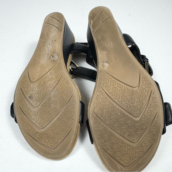 Giani Bernini Bryana Wedge Sandal Black open Toe Womens Size 6 - Picture 8 of 11
